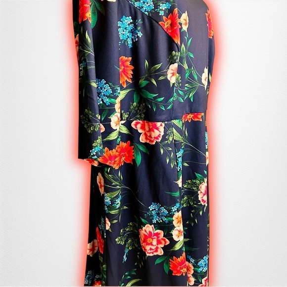 NWOT Eliza J ‘Mandy’ Navy Blue 3/4 Sleeve Fit & Flare Style Dress Plus Size 18W - Picture 16 of 16